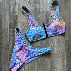 F21 neon leopard print cheeky bikini